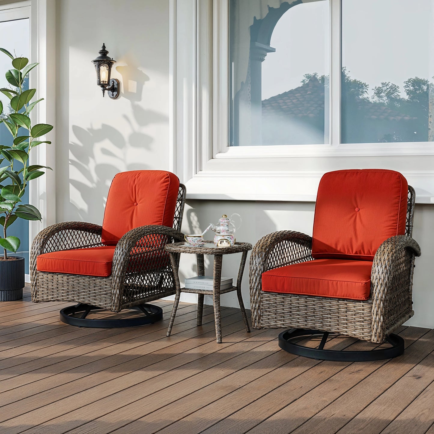 HOOMIC Patio Furniture Set with Cozy Padded Cushions