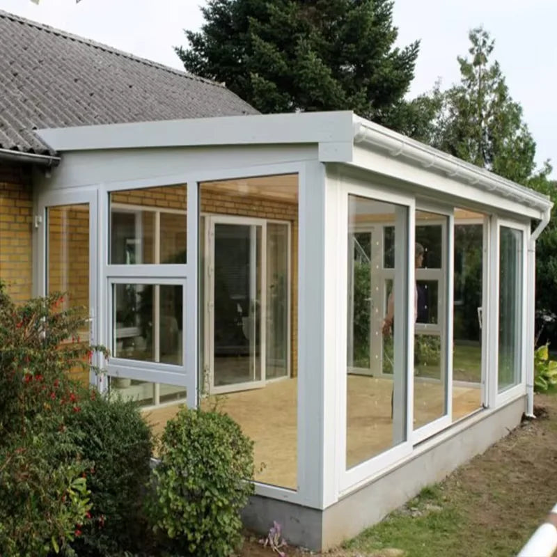 Design Modern Outdoor Steel Prefab Solarium Greenhouse Glass