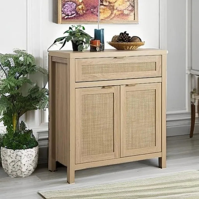 Boho Rattan Accent Sideboard Storage Cabinet