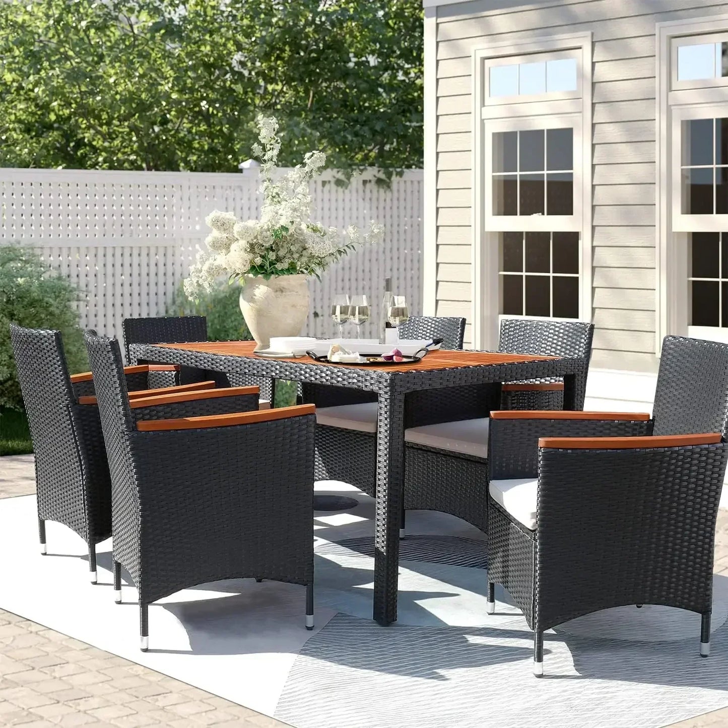 XMSJ 7 Piece Outdoor Patio Dining Set