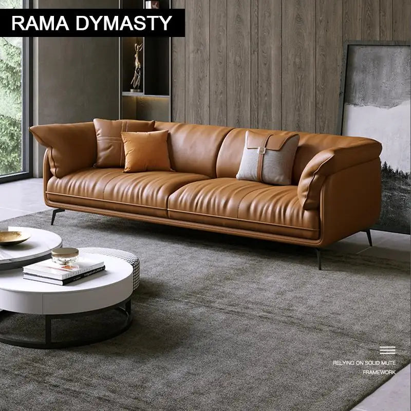 Modern Real Leather Upholstered Corner Sofa 1 2 3 Seater with Black Legs Customizable