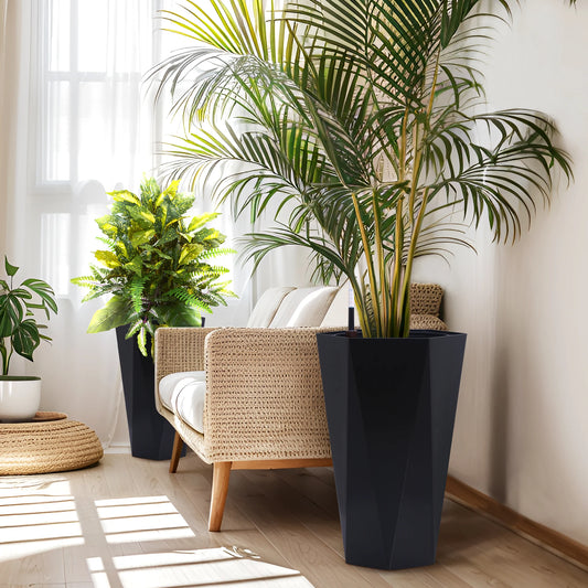 Tall Planters Set of 2 with Drainage Holes