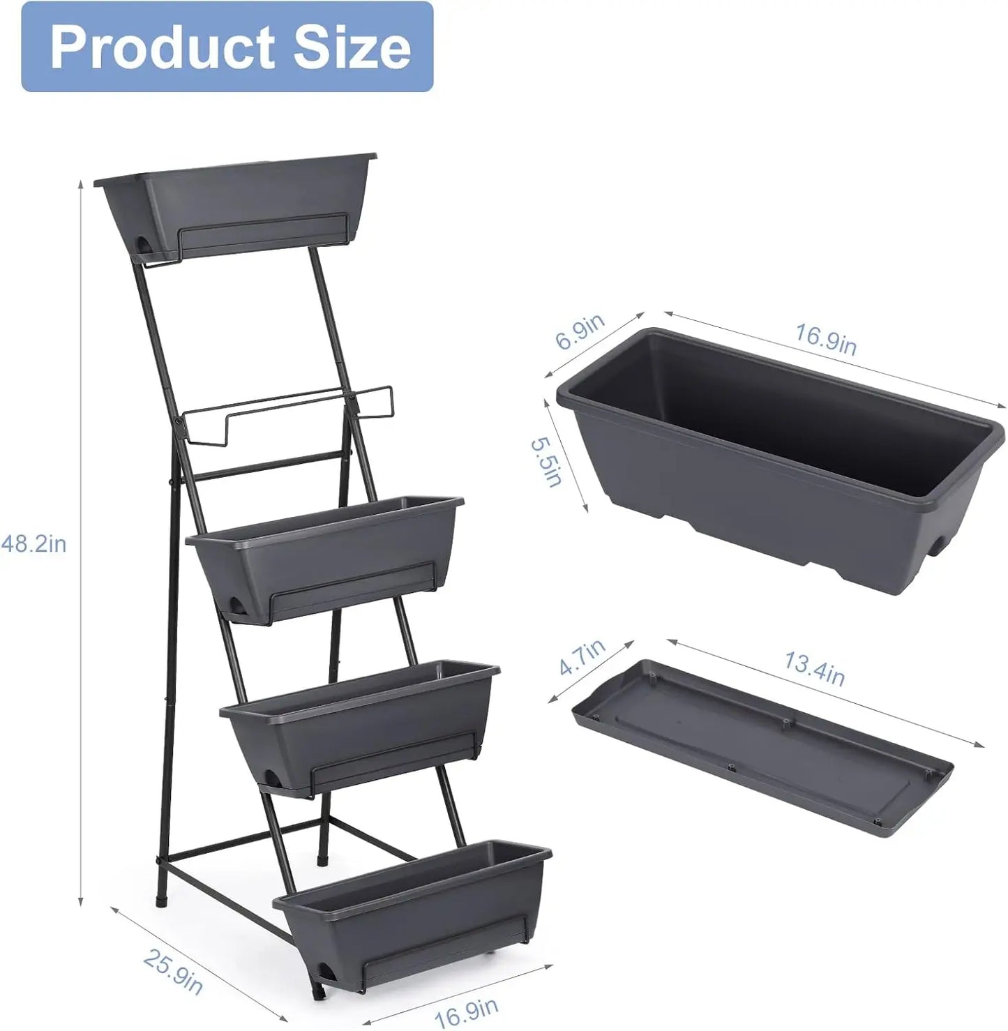 Vertical Garden Bed Five Tier Planter For Herbs And Flowers