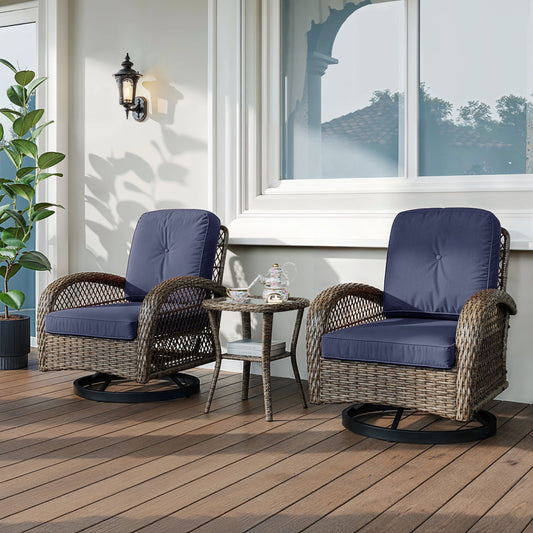 HOOMIC Patio Furniture Set with Rotating Rocking Chairs