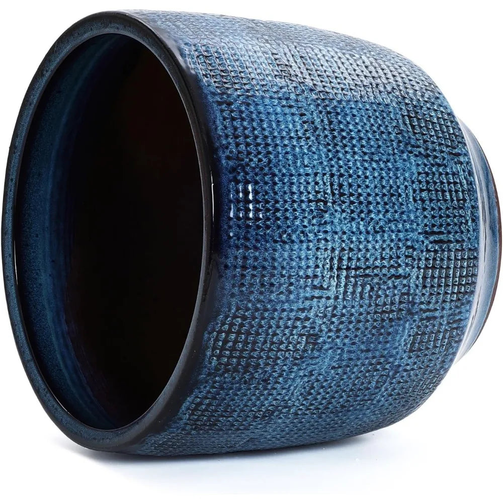 Dia Ceramic Planters Large Outdoor Indoor Plant Pots with Drainage Hole Rubber Plug Glazed Round Flower Pot Planters