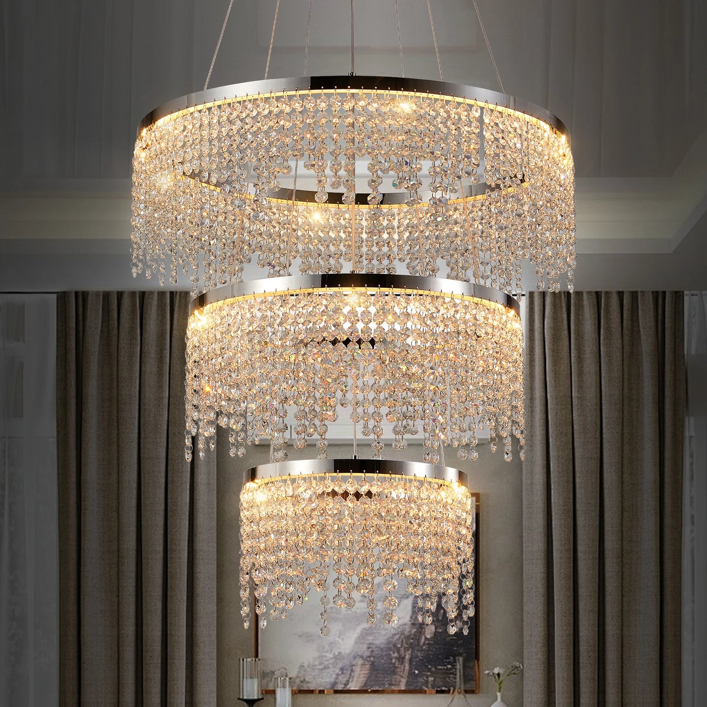 Dimmable LED Crystal Chandelier by NoEnName