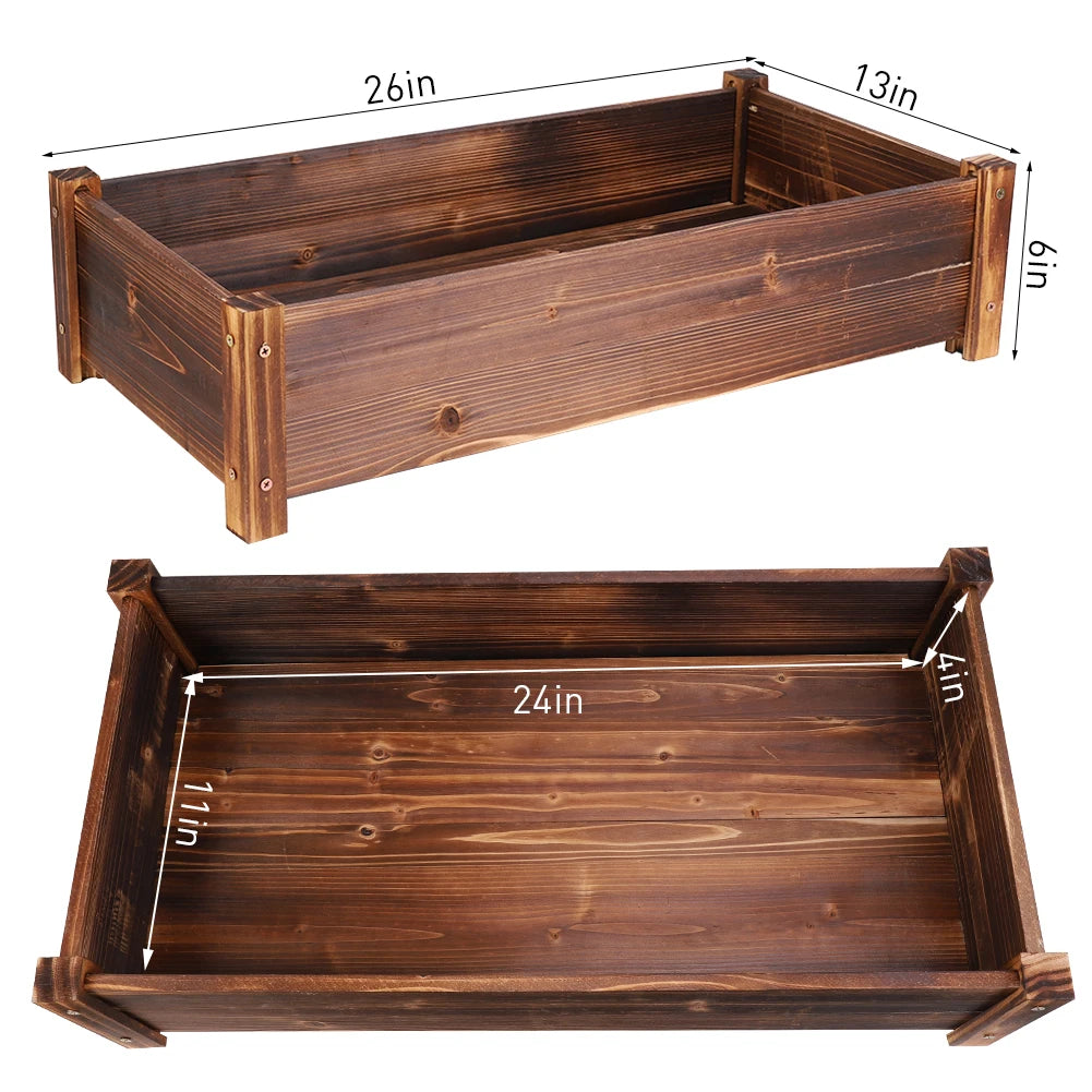 Large Wooden Raised Garden Bed Elevated Planter Box for Vegetables and Flowers