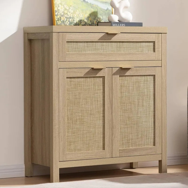 Boho Rattan Accent Sideboard Storage Cabinet