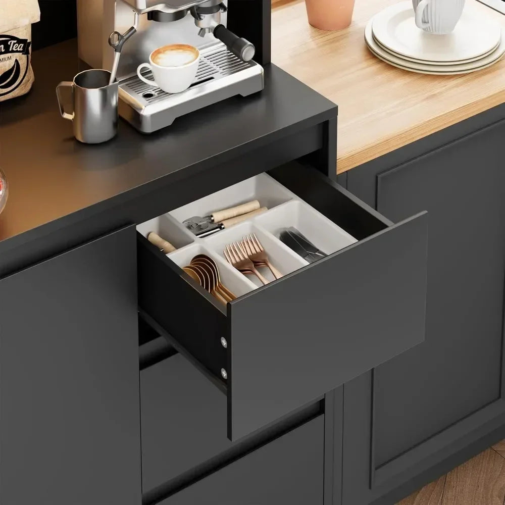 Guangbai Kitchen Pantry Cabinet with LED Lights