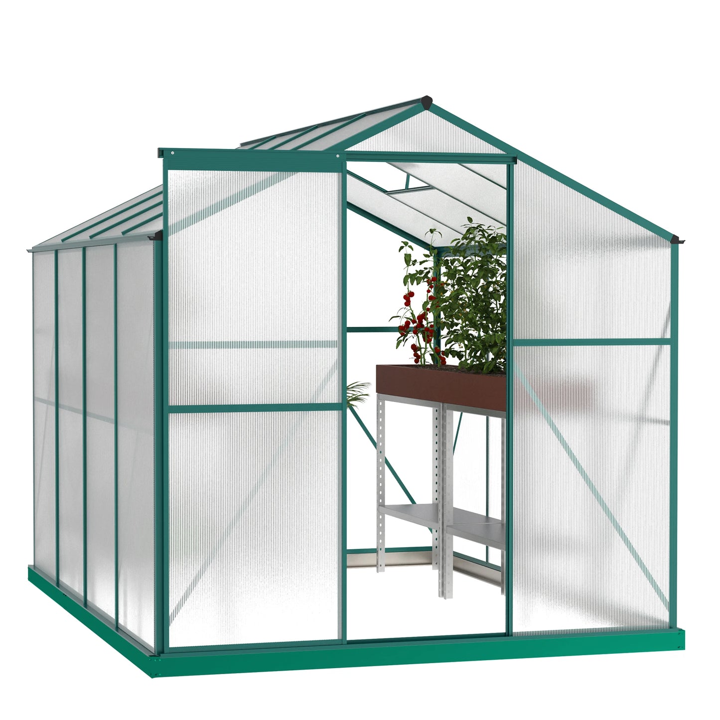 LZBEITEM Polycarbonate Greenhouse Heavy Duty Walk In Garden
