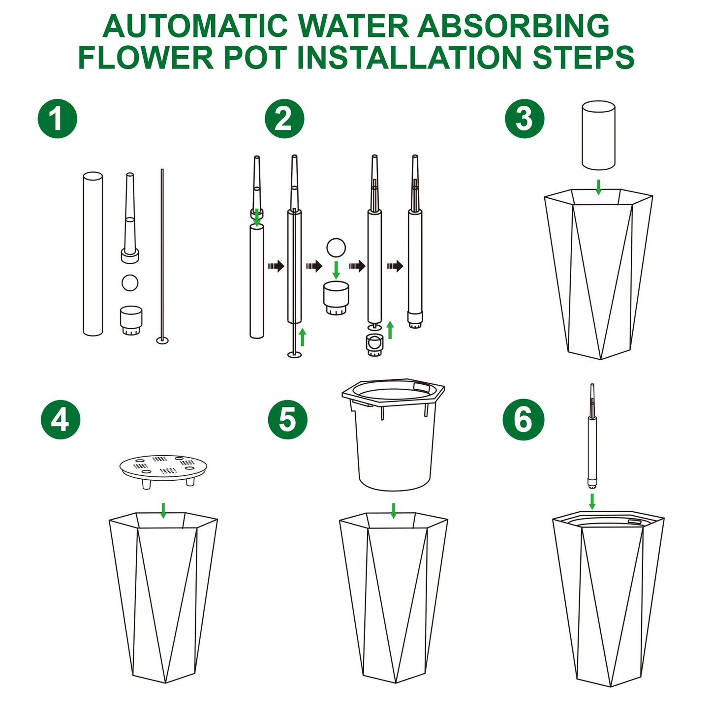 Tall Planters Set of 2 with Drainage Holes