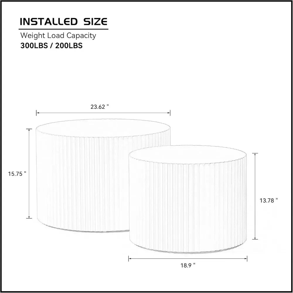 Guangbai Round Nesting Coffee Tables Set Of 2 Modern