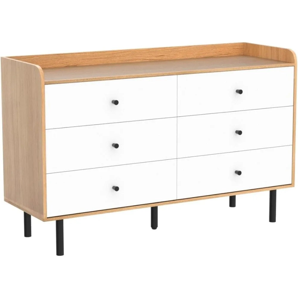 DAFIFY Modern Dresser With 6 Drawers And Metal Handles