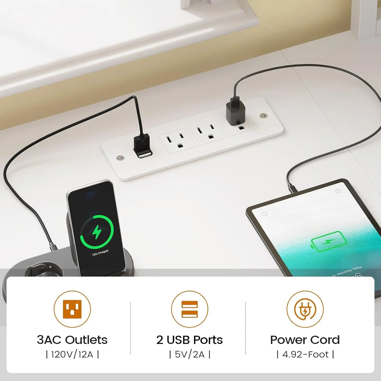 L Shaped Gaming Desk Home Office Computer Desk with 2 Drawers and Bookshelf LED Light Feature