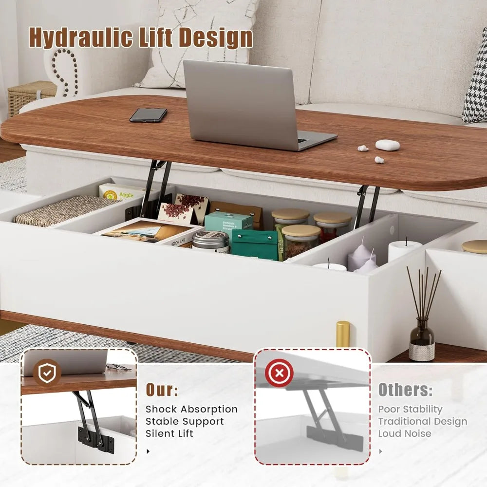 HUANZHUANG Lift Top Coffee Table With Hidden Storage