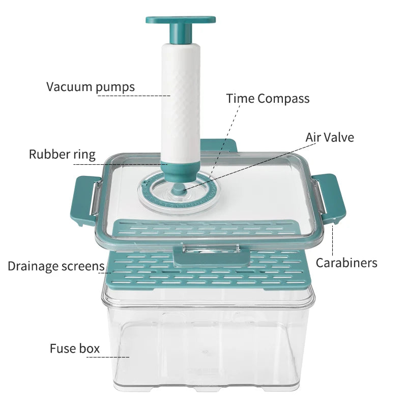 Walfos Vacuum Preservation Box Transparent Plastic Food Storage