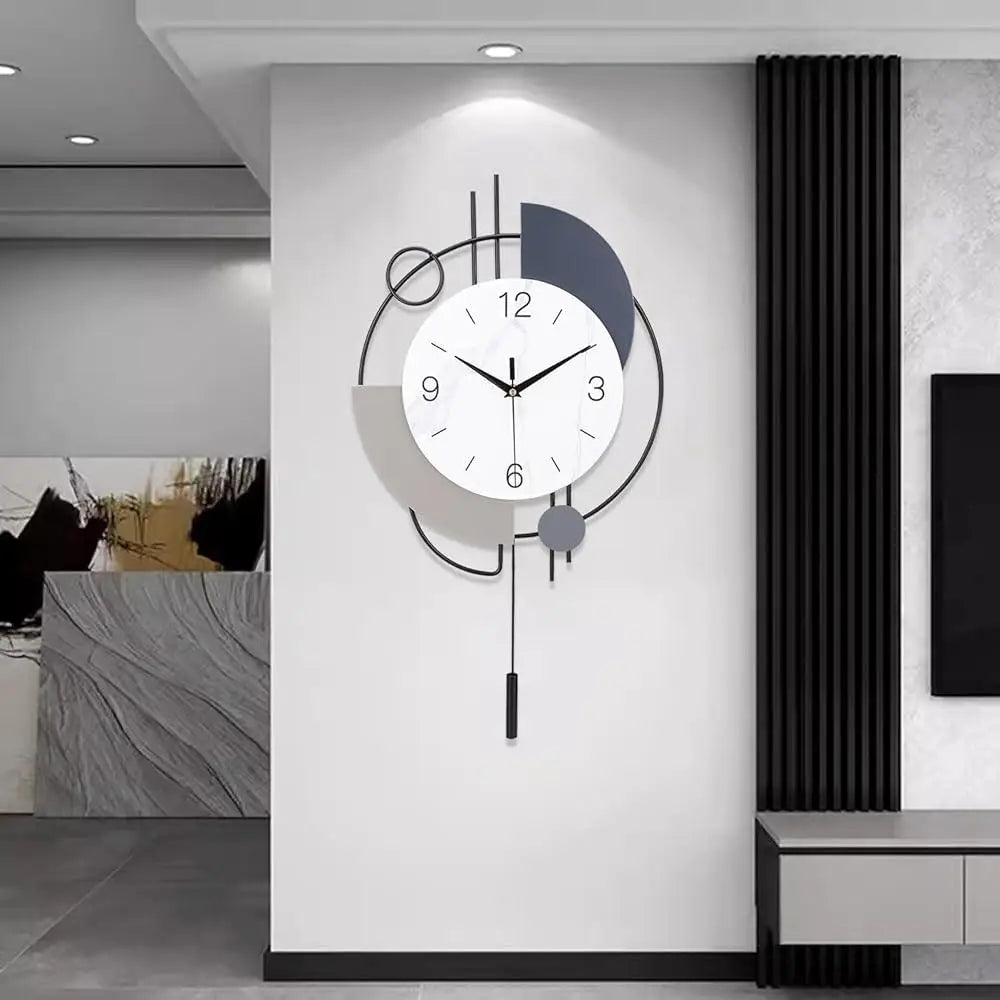 DUTRIEUX Silent Quartz Wall Clock with Pendulum