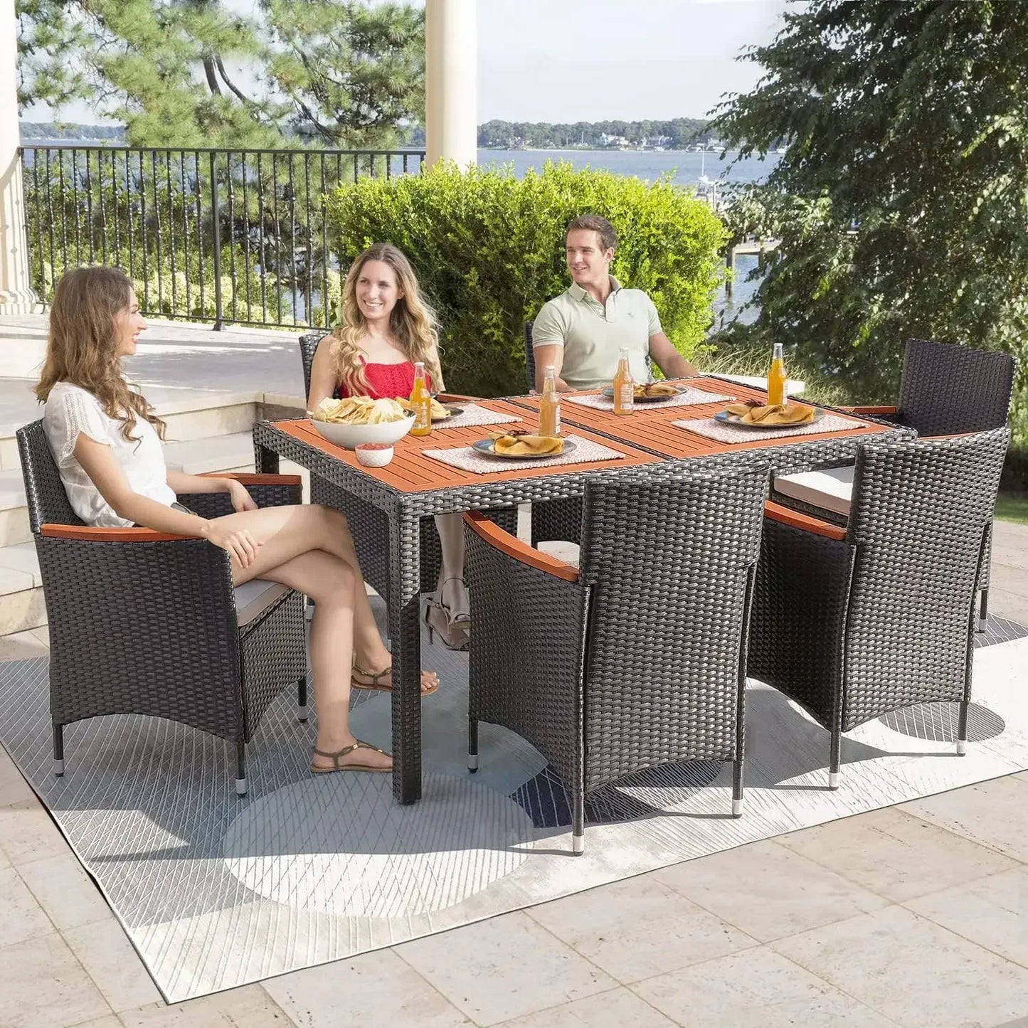 XMSJ 7 Piece Outdoor Patio Dining Set