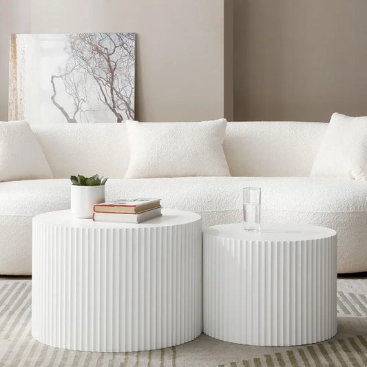 Guangbai Round Nesting Coffee Tables Set Of 2 Modern