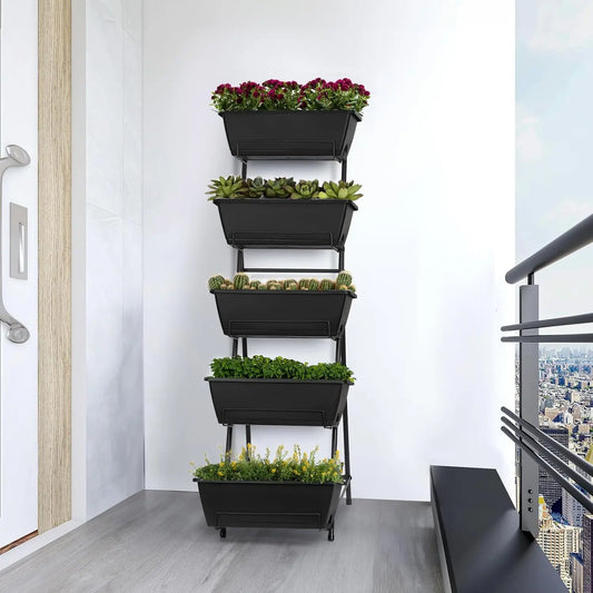 Vertical Garden Bed Five Tier Planter For Herbs And Flowers