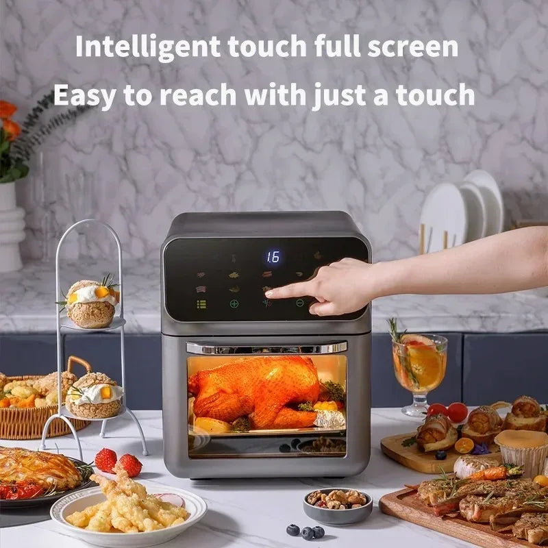 10L Electric Air Fryer Large Capacity Convection Oven Deep Fryer Without Oil Kitchen Appliance 360 Degree Baking Viewable Window