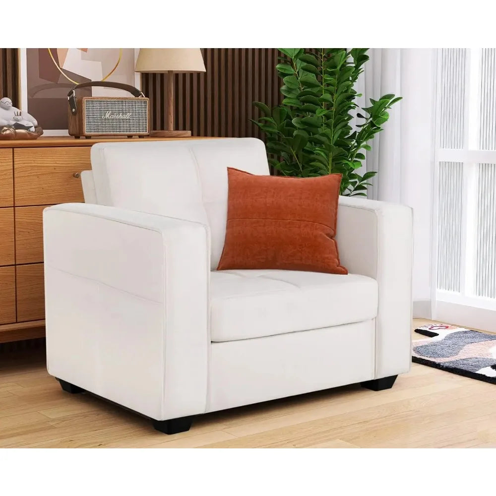 Modern Sectional Sofa Set 2 Piece Tufted Mid Century Loveseat Couch with USB Charging Ports Dark Grey