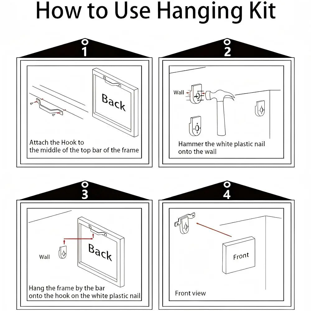 Pine Solid Wood Frame Canvas Wall Art