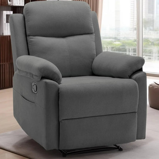YANYING Corduroy Manual Recliner Chair With Side Pockets