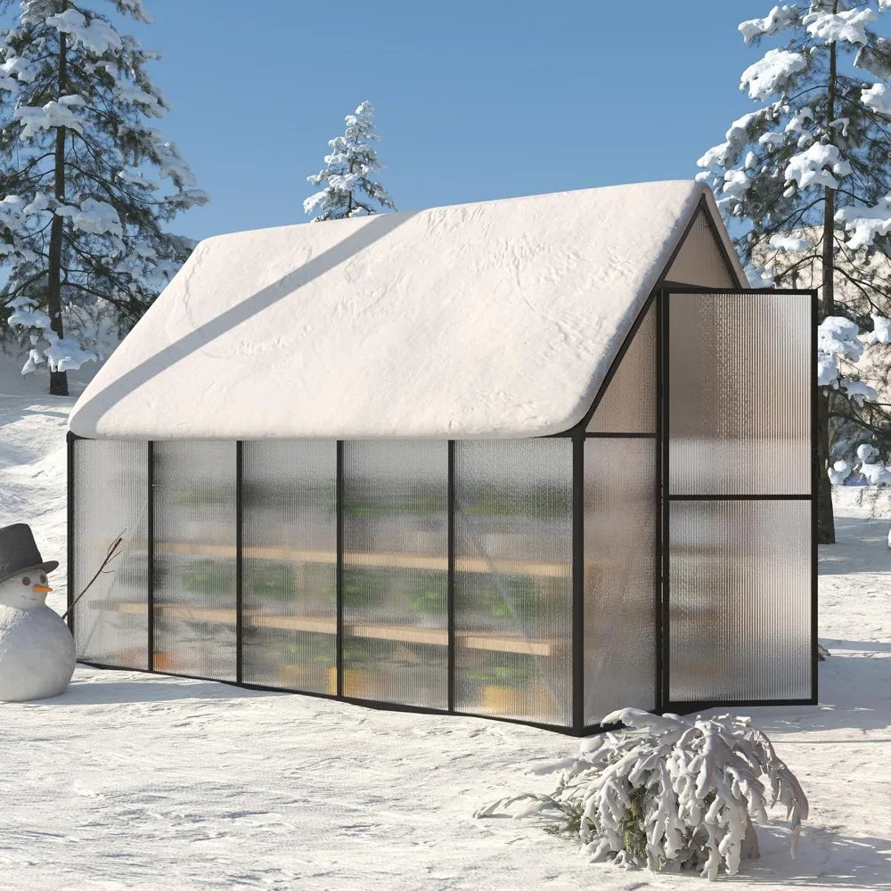 Frame Aluminum Walk In Greenhouse With Polycarbonate Vent