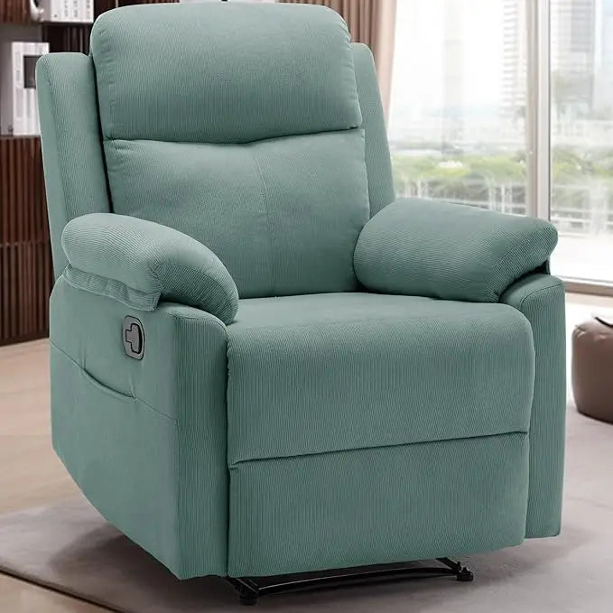 Recliner Chair for Adults Small Recliner Chair for Small Spaces Upholstered Manual Recliner with Side Pockets Corduroy Chair