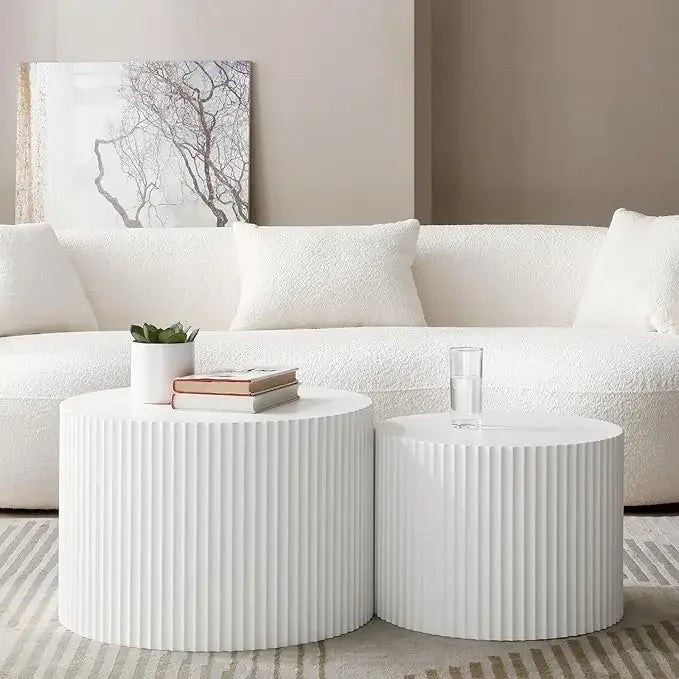 Guangbai Round Nesting Coffee Tables Set Of 2 Modern
