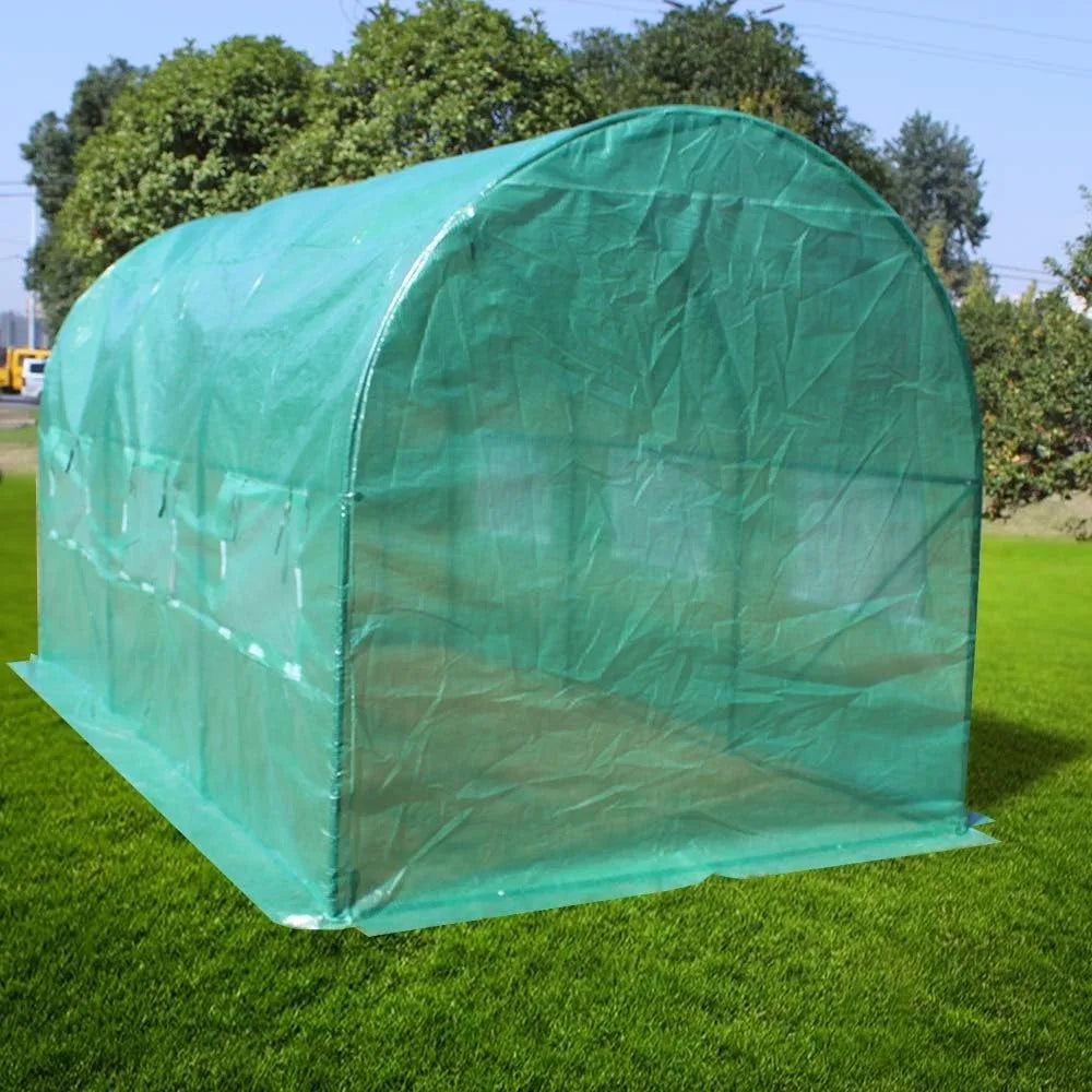 Greenhouse Outdoor Plant Gardening Hot Greenhouse 12' X 7' X 7' Portable Greenhouse Large Walk-in Green Garden Hot House with Ro