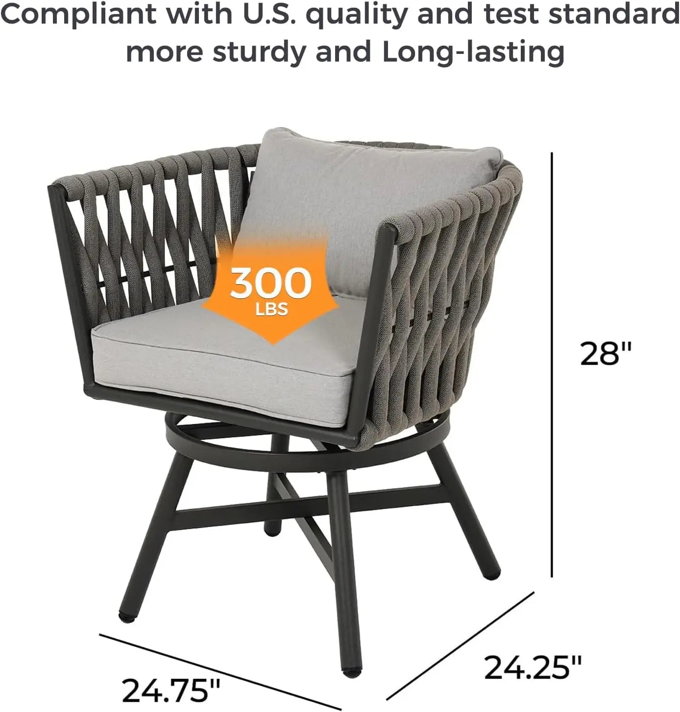 Grand Patio 7-Piece Outdoor Dining Set with Swivel Chairs