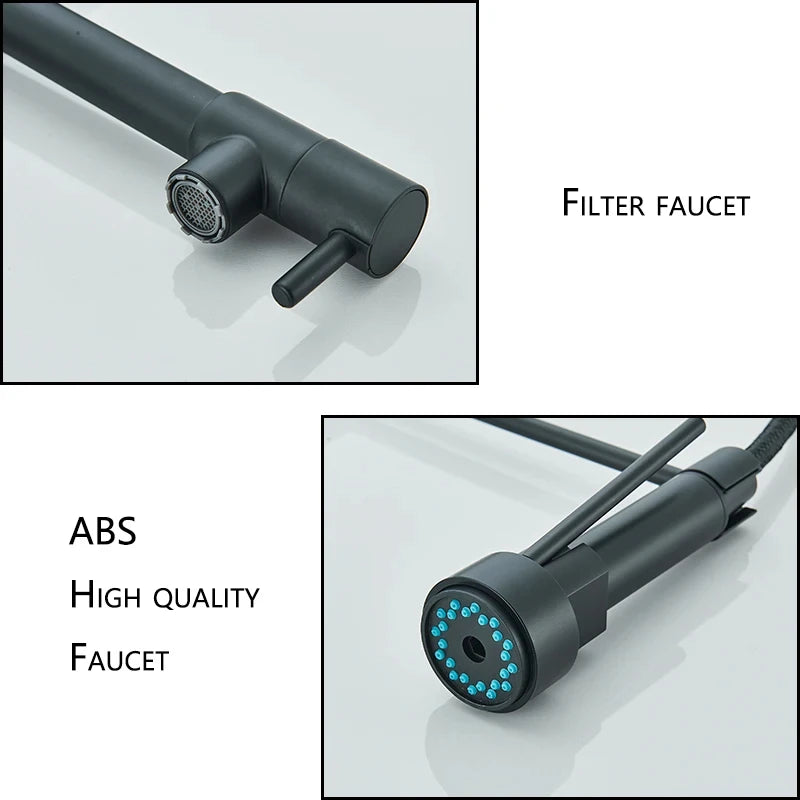 Wanmivezlo Kitchen Sink Faucet Pull Down Dual Spout