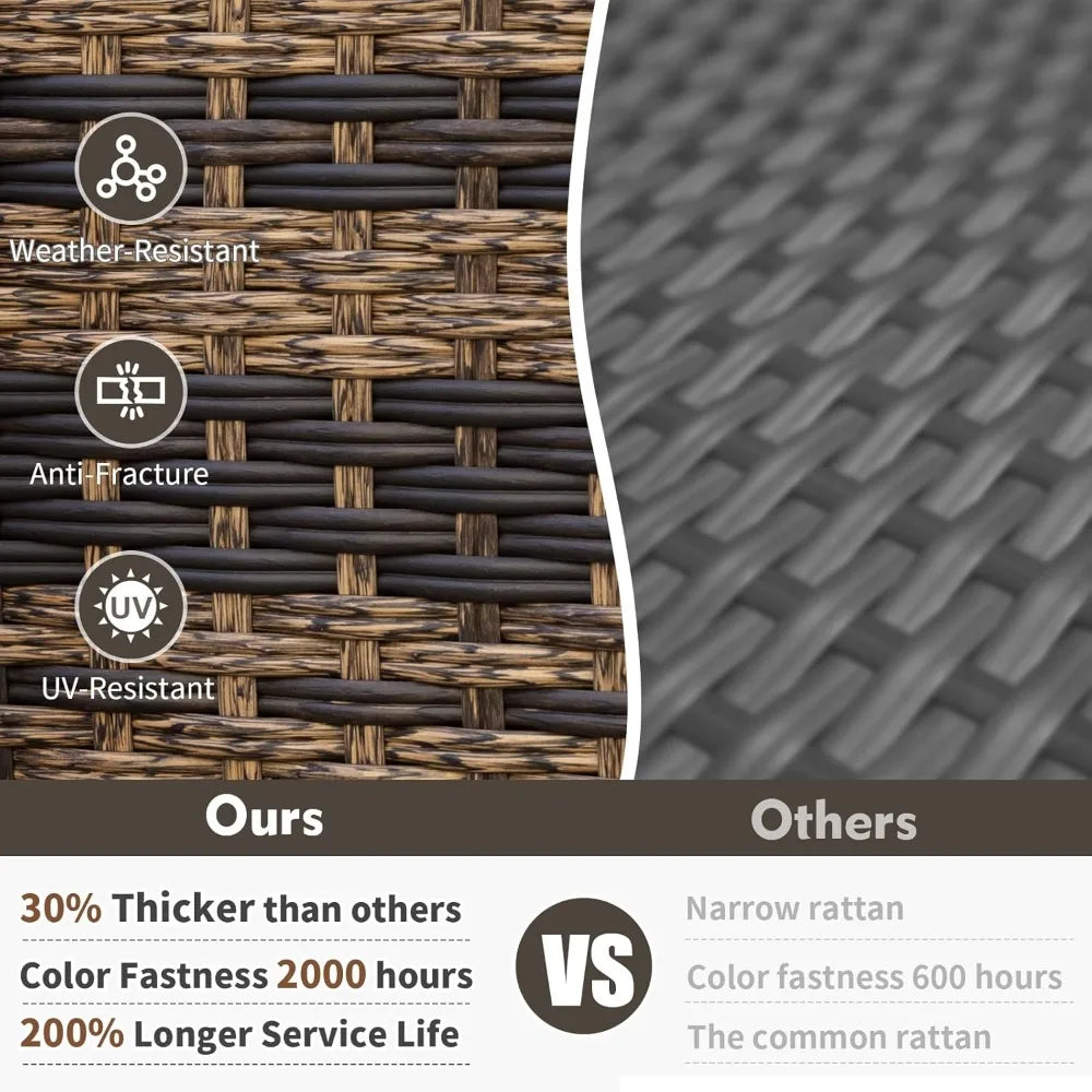 ANGDUO 7 Pieces Patio Furniture Set with Swivel Rocker Chairs