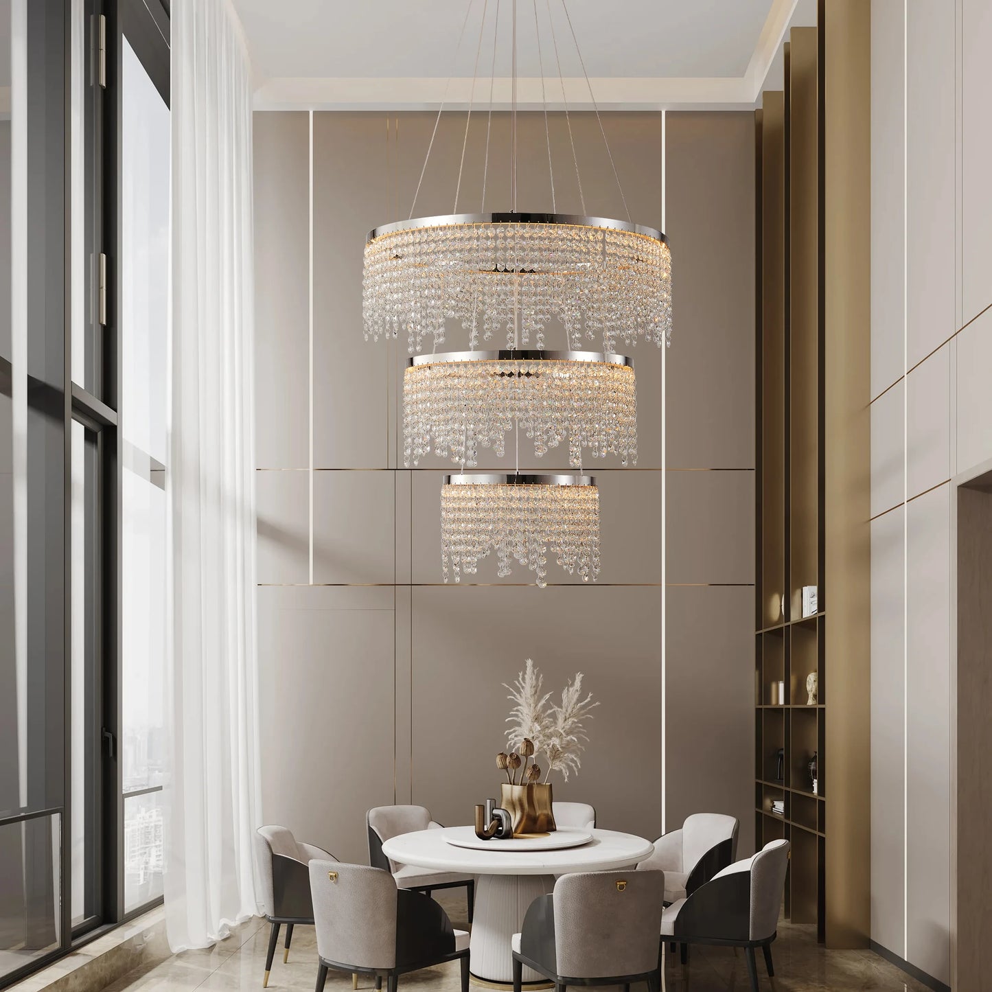 Dimmable LED Crystal Chandelier by NoEnName