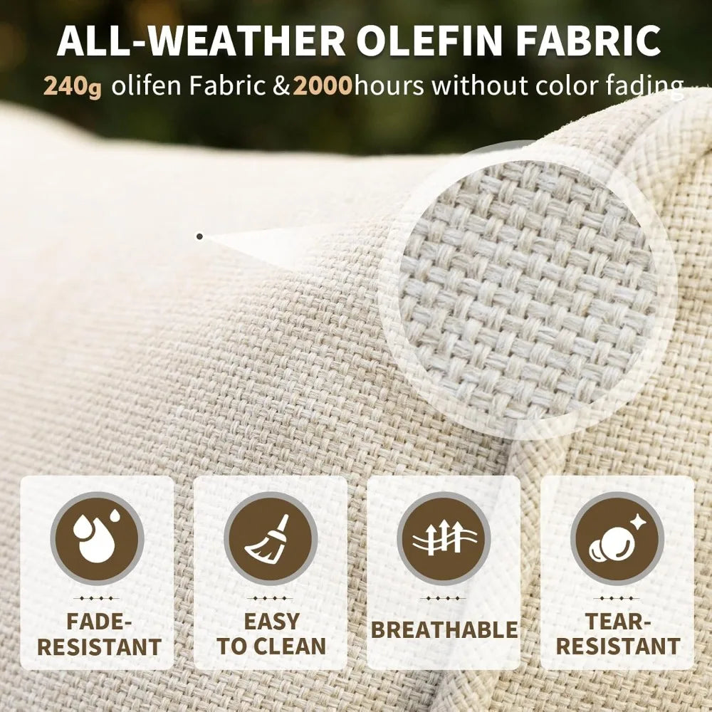 ANGDUO 7 Pieces Patio Furniture Set with Swivel Rocker Chairs