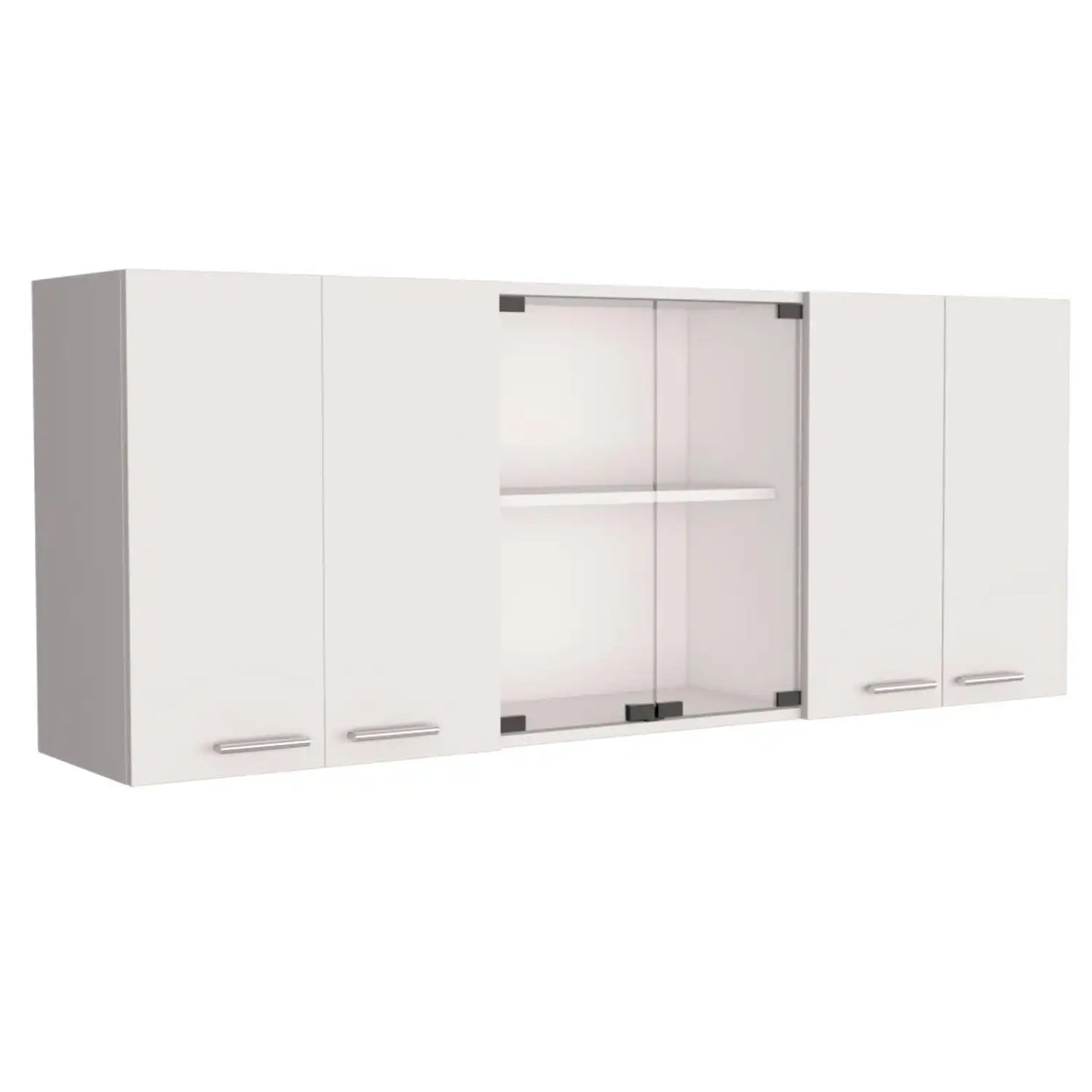 TUHOME Superior Wall Cabinet with Glass and Shelves