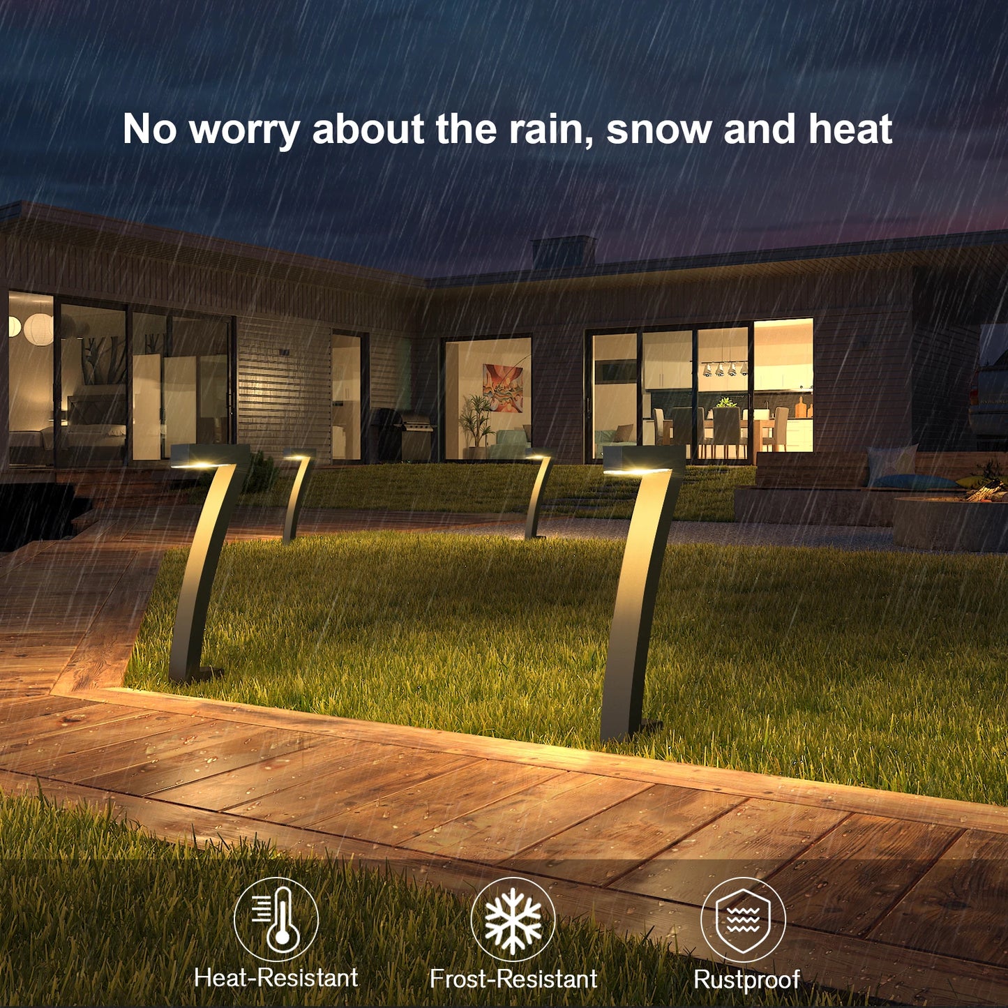 6 Pack Bright Solar Outdoor Lights Pathway 12 Hours Solar Garden Lights Auto On Off for Outside Landscape Path Yard Walkway