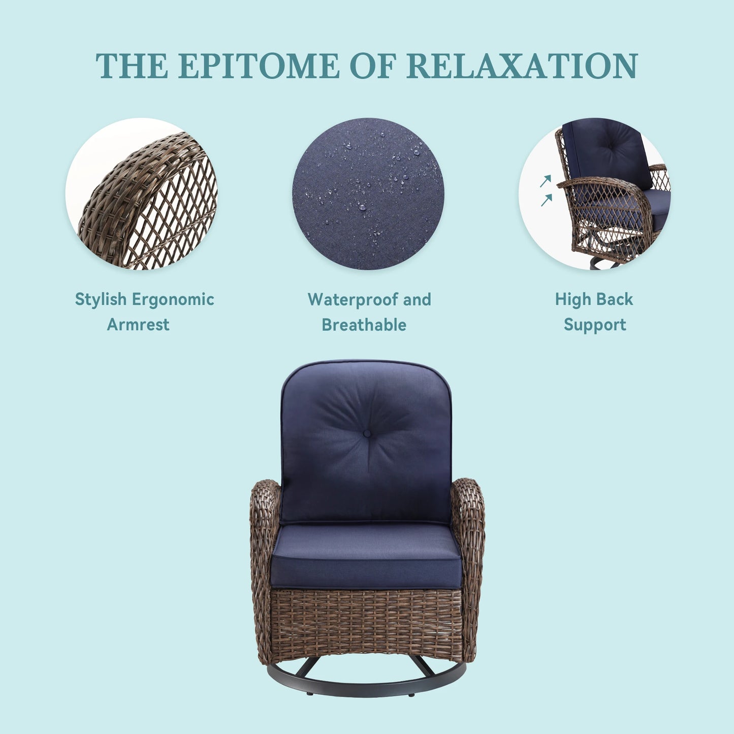 HOOMIC Patio Furniture Set with Rotating Rocking Chairs