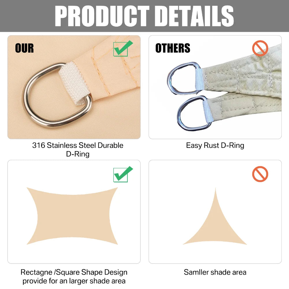 Sitting Pretty Sun Shade Sail Canopy UV Block Shelter