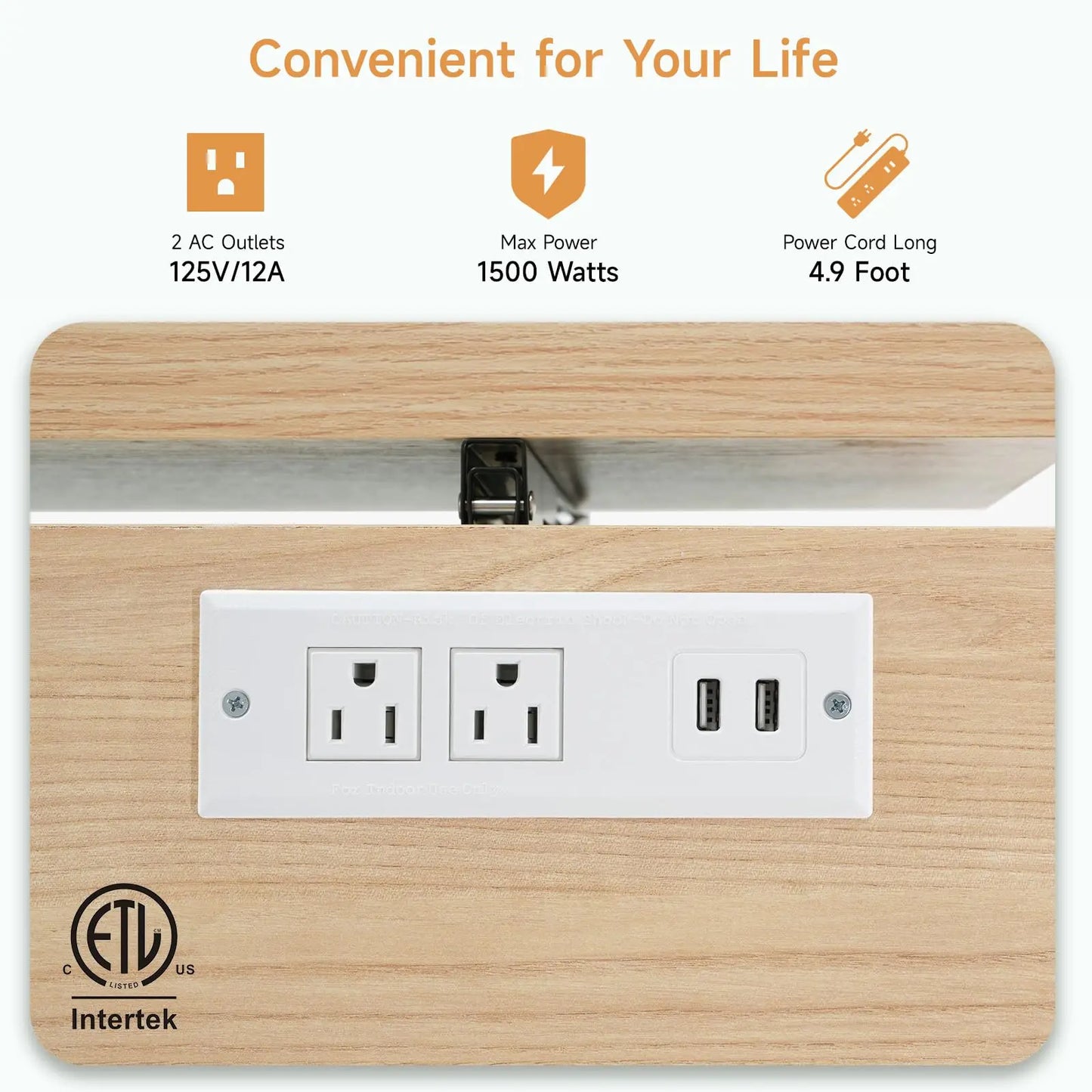 Onbrill Mobile Kitchen Island Trolley with Power Outlet
