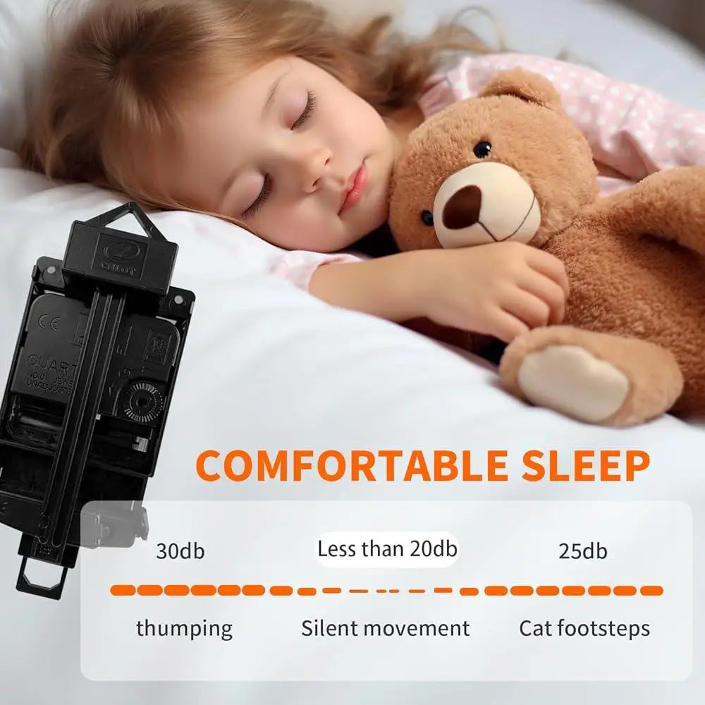 Silent Quartz Wall Clock with Pendulum Decorative Metal Clock Stylish Art Deco Design Battery Operated for Living Room and Bedroom