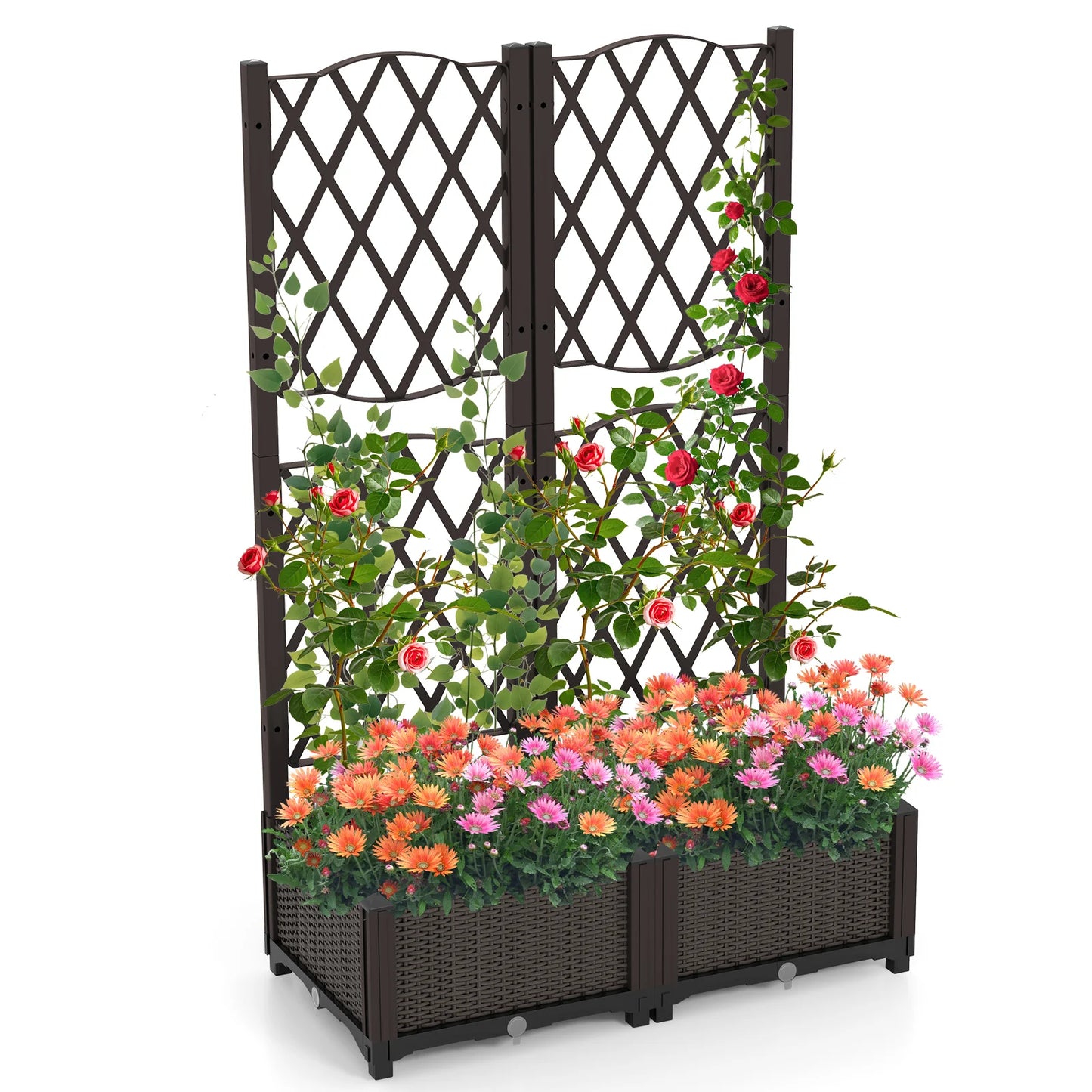 Lifezeal Raised Garden Bed with Trellis Planter Box