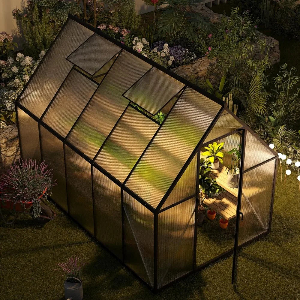 Frame Aluminum Walk In Greenhouse With Polycarbonate Vent
