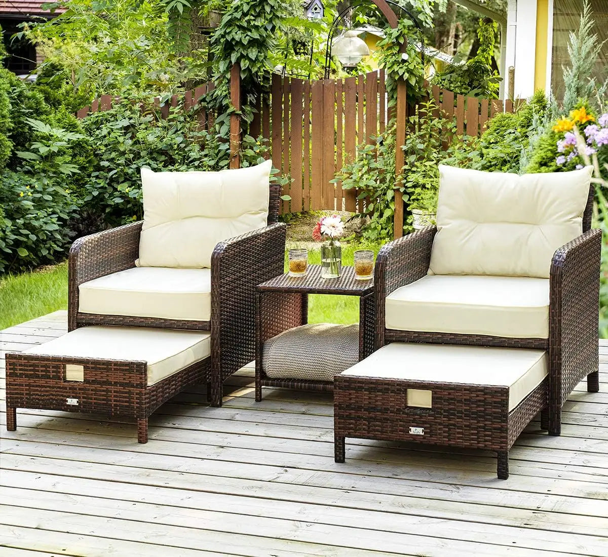 Guangbai Wicker Patio Furniture Set for Outdoor Conversation