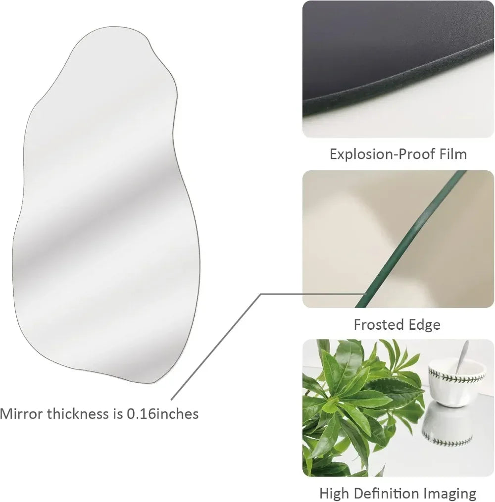 XMSJH Irregular Asymmetrical Wall Mirror For Living Room