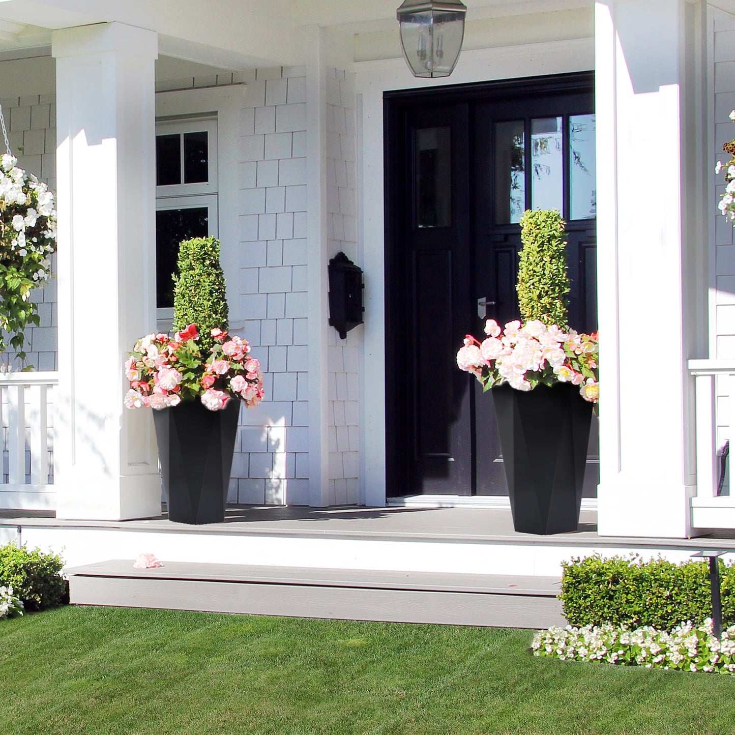 Tall Planters Set of 2 with Drainage Holes