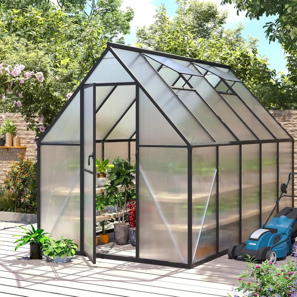 Frame Aluminum Walk In Greenhouse With Polycarbonate Vent
