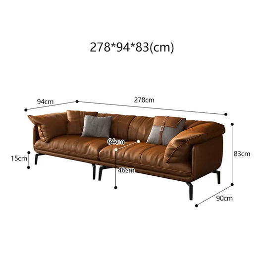 Rama Dymasty Modern Real Leather Corner Sofa Set